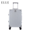 ELLE French brand luggage fashionable silver 22-inch trolley case TSA universal wheel password box women's suitcase