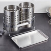 Ou Runzhe kitchen tableware storage basket chopstick cage stainless steel chopstick barrel spoon chopstick drain rack double barrel with chopstick cage stainless steel double barrel cutlery basket with tray