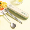 MAXCOOK titanium purified 304 stainless steel chopsticks and spoons tableware set containing titanium portable chopsticks and spoons 3-piece set MCCU8877