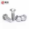 Yisi 304 stainless steel carriage screw large head screw semi-round head square neck bolt shelf screw M6M8M10M12 M6*50 (2 pieces) full teeth