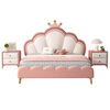 Children's bed modern simple princess bed girl's bedroom light luxury leather single bed ins internet celebrity girl bed 1.5m crown bed color note delivery to home 1.5m*2.0m frame structure