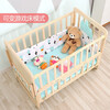 Laughing Beile crib solid wood spliced baby bed multi-functional mobile small apartment newborn bb bed wooden cradle cradle solid wood bed + mosquito net + snake luck treasure five-piece set double-decker bed (102/60) 0-5 years old