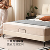 Genji Wood Language Leather Bed Double Bed Master Bedroom Upholstered Bed Cream Style White Leather Bed Light Luxury Modern Leather Art King Bed 1.5m