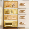 Yatushi kitchen storage cabinet sideboard tea cabinet home cabinet light luxury living room storage rack storage storage cabinet ambient light cream white four doors - length 65cm