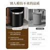 AKBK trash can 10L brown double-layer leather round large pressure ring hotel home living room kitchen bathroom commercial