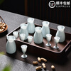 Xiongwochi high-end white wine cup set mutton fat jade porcelain wine set ceramic household wine divider Chinese style spirit cup gift box Yingqing wine set-6 pots 6 cups gift box