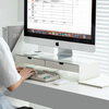 Shuangshan Computer Elevated Stand with Drawer Storage Keyboard Monitor Base Raising Bracket Office Desk Storage Rack Misty White Regular Model (Length 50 Width 21 Height 10.7cm)