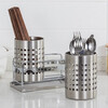 Ou Runzhe kitchen tableware storage basket chopstick cage stainless steel chopstick barrel spoon chopstick drain rack double barrel with chopstick cage stainless steel double barrel cutlery basket with tray