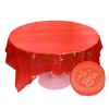 Tuojin disposable plastic tablecloth for moving into the new year red birthday banquet with blessing characters thickened full moon wine round table Spring Festival tablecloth 1.6 meters Jinfu 10 pieces