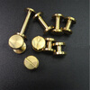 Yichen customized brass double flat head belt screws copper I-shaped nail key chain rivets belt luggage accessories flat screws 10*4* 4mm 1 set column length