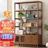 Baikadi new Chinese style Bogu rack tea room storage rack tea display cabinet non-solid wood partition Duobao Pavilion living room decoration shelf six layers 80CM classic model without drawer cabinet door