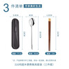 Guangyi 316L stainless steel spoon wooden chopsticks single portable tableware set 316 chicken wing wood portable three-piece set