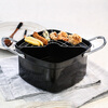 Chuidahuang Milk Pot Japanese Tempura Fryer Household Fryer + Oil Filter Rack Fine Iron Pot Can Fry or Boil 20cm