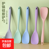 Food grade silicone spatula, non-stick pan, cooking spoon, small spatula, food supplement, frying spatula, salad spatula, household high temperature resistant kitchen utensil spatula, random color salad concave spatula 1