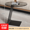 Sofa side table living room coffee table small table creative minimalist small round table glass corner table light luxury high-end side table black - diameter 60 height 50cm explosion-proof glass