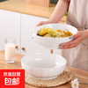 Simple pure white embossed 9-inch lotus electronic bowl household large soup bowl boiled fish soup basin white lotus 9-inch electronic 1 piece 9-inch 1 lotus bowl