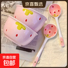 Strawberry ceramic bowl and spoon for home high-looking rice bowl girly heart dessert bowl underglaze color tableware set 4-piece set light pink strawberry 2 bowls 2 spoons