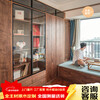 Good Wood Tatami Log Whole House Customized Solid Wood Tatami Bed Living Room Whole Wall Bookcase Bedroom Wardrobe Customized Guangzhou Black Walnut Tatami Bed + Cabinet