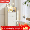 Yatushi kitchen storage cabinet sideboard tea cabinet home cabinet light luxury living room storage rack storage storage cabinet ambient light cream white four doors - length 65cm