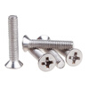 Guwanji 304 stainless steel cross flat head screw bolts countersunk head screw set complete flat tail machine wire screw extension M3*6 100 pieces