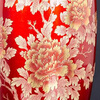 Porcelain Sheng Jingdezhen Ceramics Chinese Red Crystal Glaze Flower Blooming Rich Peony Vase Modern Home Decor Home Crafts Ornaments Appreciation Vase with Base