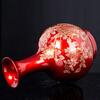 Porcelain Sheng Jingdezhen Ceramics Chinese Red Crystal Glaze Flower Blooming Rich Peony Vase Modern Home Decor Home Crafts Ornaments Appreciation Vase with Base