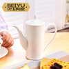 Beiyu English-style pure white ceramic hand-brewed large coffee pot bone china palace afternoon tea teapot tea kettle teapot household Austrian coffee pot (milk white)