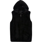 Los Estados Unidos importaron el visón Baojiamei nuevo chaleco de visón importado abrigo de visón para hombres abrigo con capucha delgado de visón entero para hombres Haining piel negro S