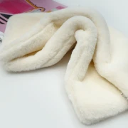 Shanghai story Japanese imitation rex rabbit fur winter warm plain scarf milk white