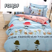 FGHGF Xingge Home Textiles 1.5/1.8/2.0m bedding three or four-piece set 1.2m single bed dormitory quilt cover SN357 red wine hat 1.5m5 feet bed