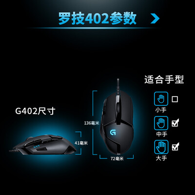 Logitech G402 Gaming Mouse Gaming Mechanical Competitive Wired Mouse Tracking Fps Eating Chicken Macro Programming Big