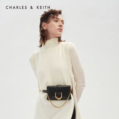 Charles Keith Horseshoe Buckle Saddle Bag Pink Up To 60% Off