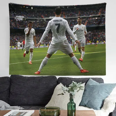 21年新cロナウドマンチェスターユナイテッドレアルマドリードユベントスサッカークラシック背景布タペストリー寝室学生寮背景ポスターhd壁紙 寮スターマンチェスターユナイテッド1幅100x70cm高さ アクセサリーパッケージを送る