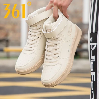 361メンズシューズハイトップスニーカーメンズ春新しい小さな白い靴メンズ361度スニーカーメンズカジュアルシューズrベージュ カーキブラウン41