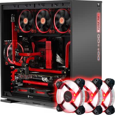 In Win 303 Black Red Mid Tower Case In Win Polaris Rgb 12cm Fan