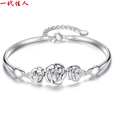 silver bracelet female rose bracelet 