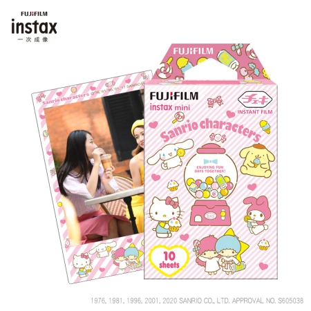 Fuji instax instant mini photo paper Sanrio Stars 10 sheets for mini7+/9/11/40/90/LiPlay/EVO/hellokitty/Link2