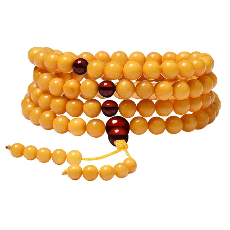 Aucini Amber Beeswax Bracelet for Men and Women 108 Multi-circle Old Beeswax Bracelet Jewelry with Certificate Z002-3