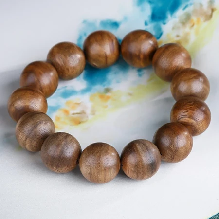 Cardamom Time Agarwood Bracelet Brunei Old Material Buddha Beads Old Material Floral Beads Bracelet Rosary Jewelry Men's and Women's Wooden Bracelet Handle 18mm Net Weight Over 17g