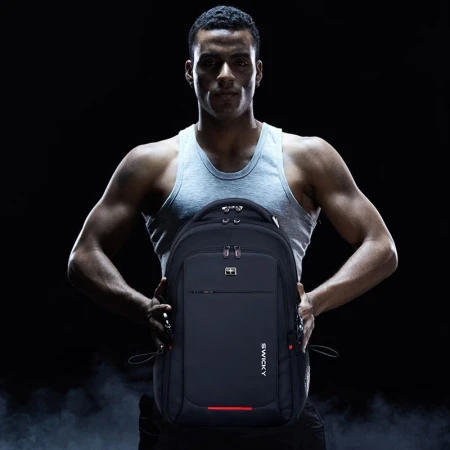 SWICKY Swiss backpack men's casual backpack large-capacity business travel laptop bag high school student schoolbag black [60% of people choose] large with external usb [68% of people choose]