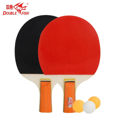 Pisces DOUBLE FISH table tennis racket straight shot 026A beginner double racket set 2 packs with 3 balls