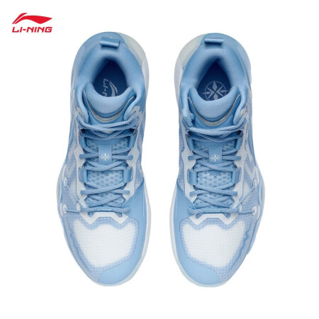 Li Ning basketball shoes men's sharp blade 2 reflective lightweight mid-top basketball professional game shoes official store ABAR087 standard white/snow blue-3 41