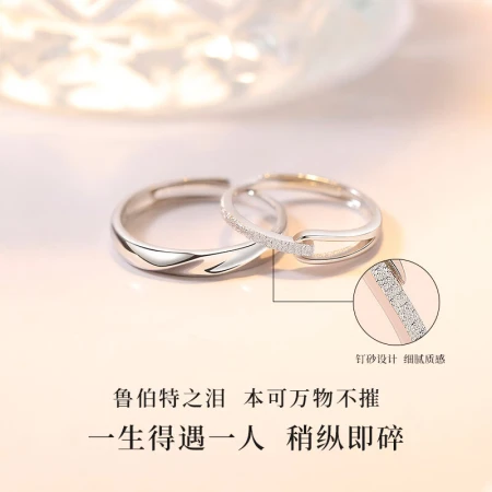 VIGG Rupert's Tears couple rings, a pair of male and female silver pair rings, living rings, birthday Valentine's Day gift for girlfriend Rupert's tears pair rings, exquisite gift box