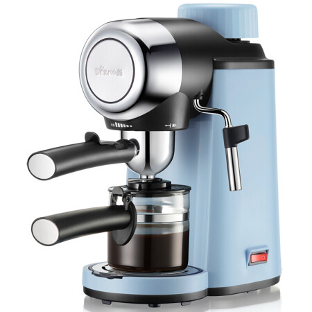 Bear coffee machine home Italian semi-automatic steam type milk froth light blue