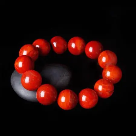 [Qixi Festival] Liangshan South Bracelet Full Color Full Meat Persimmon Red Flame Pattern Bracelet for Men and Women Yilianfei 12MM Bracelet