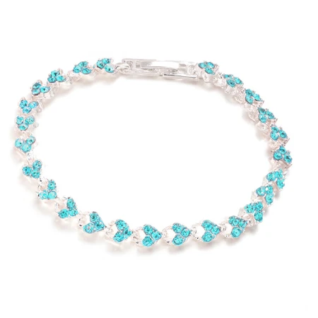 Xi makeup exquisite light luxury Roman crystal bracelet simple diamond full diamond bracelet fashion ladies temperament bracelet jewelry LX 1 piece silver
