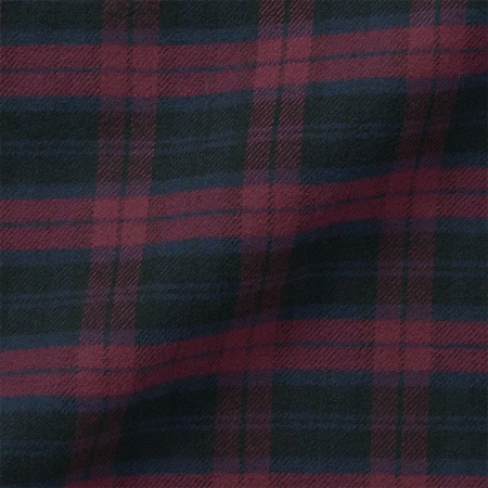 Muji MUJI men's flannel long-sleeved shirt ACB80C2A long-sleeved casual shirt dark red plaid L