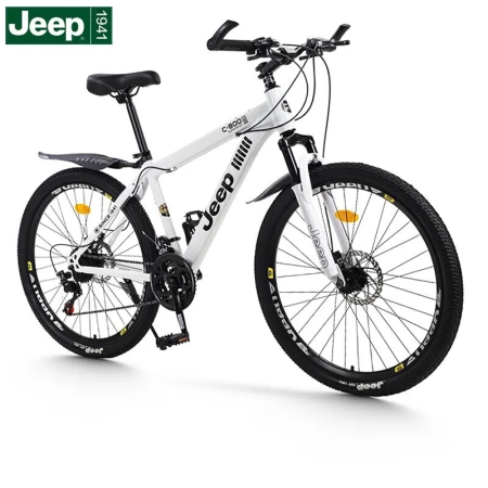 Jeep JEEP Bicycle Mountain Bike Adult Double Disc Brake Shock Absorption 27-speed 26-inch Variable Speed ​​Off-Road Middle School Students Mobility Men's and Women's Road Bike-Piano White