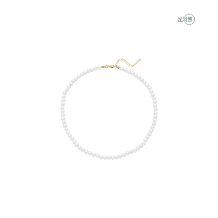 Ji Yuyou Pearl Necklace Women's Summer New Light Luxury Niche Design High-end Birthday Gift Necklace Accessories Clavicle Chain Glass Pearl Necklace About 5mm