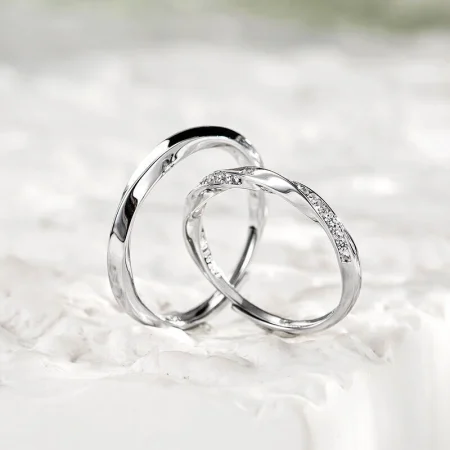 Fanci Fan Qi infinite love couple rings a pair of Mobius opening 925 silver pair ring confession gift engagement wedding ring
